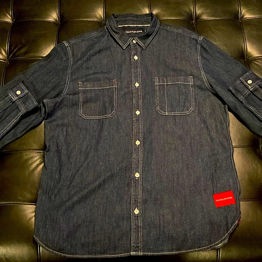 Mens Calvin Klein Denim Button up casual shirt